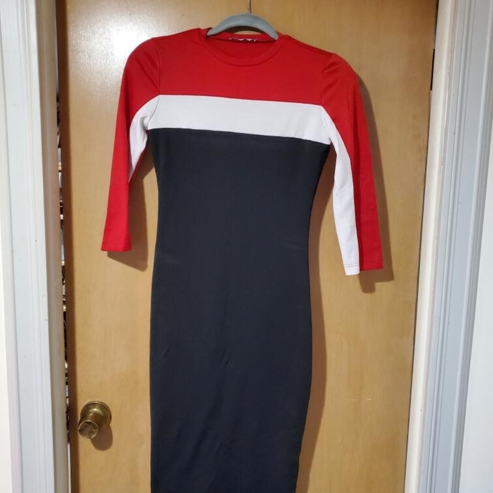 Zara Stretch 3 tone dress